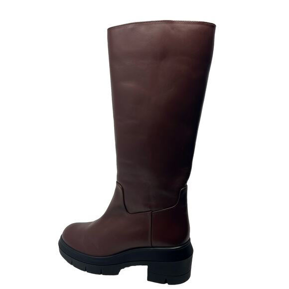 Stuart Weitzman Women's Nora Block Heel Boots 37 6.5 mahogany brown - Picture 4 of 9